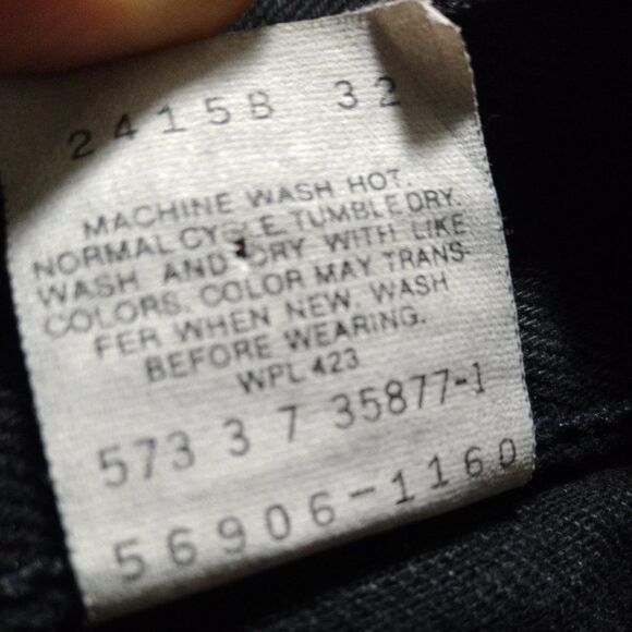 Vintage 80s Brown Tab Levi's 569 High Waist Tapered Black Denim Jeans - Picture 7 of 8